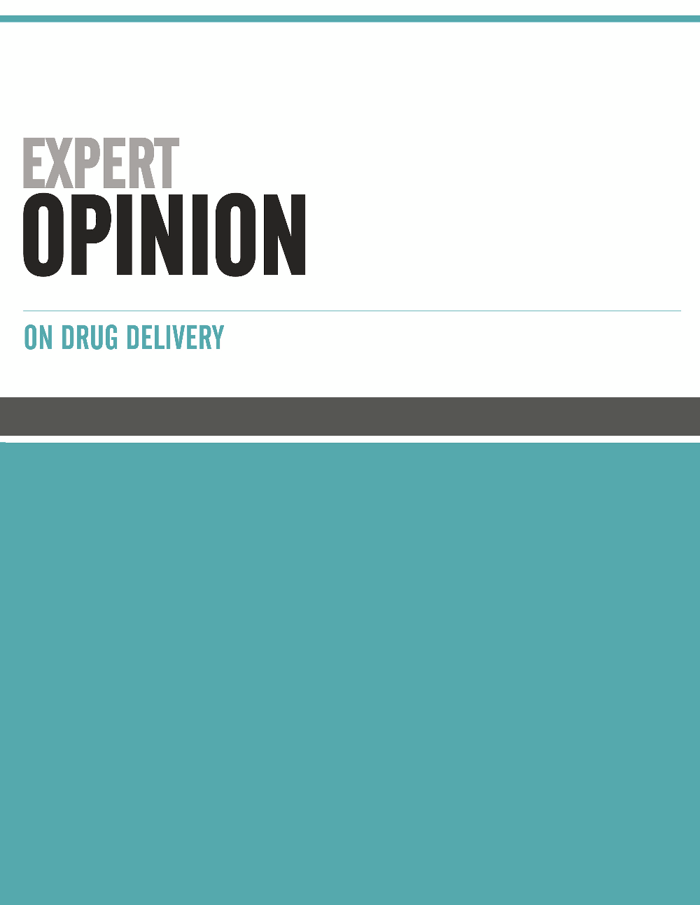 Expert Opinion on Drug Delivery journal