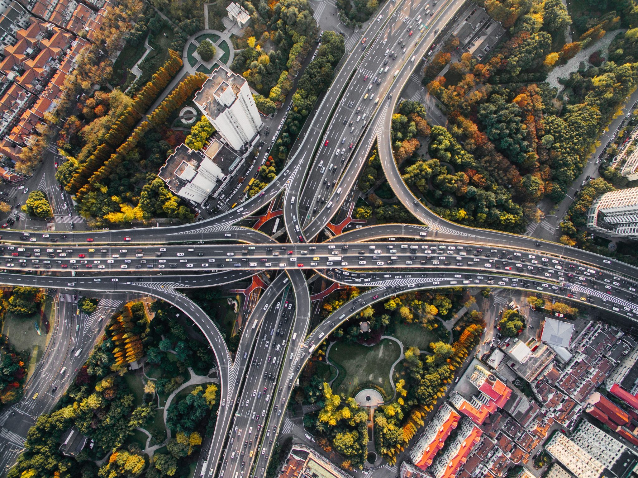 Automotive Research road junction from above - automotive research