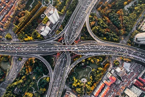 road junction from above - automotive research