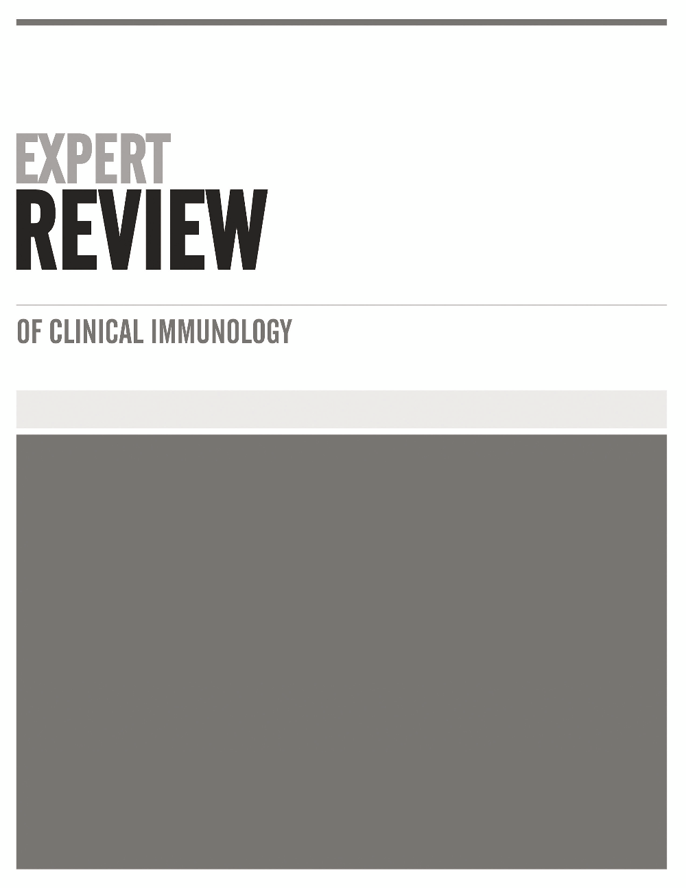 Expert Review of Clinical Immunology journal