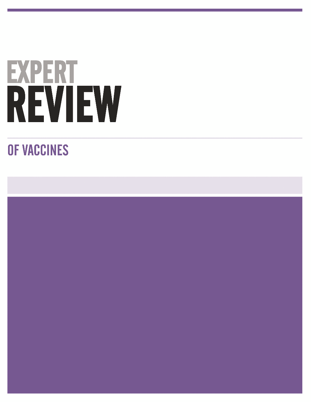 Expert Review of Vaccines journal