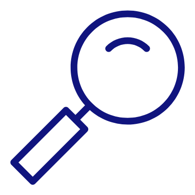 Magnifying glass icon - blue