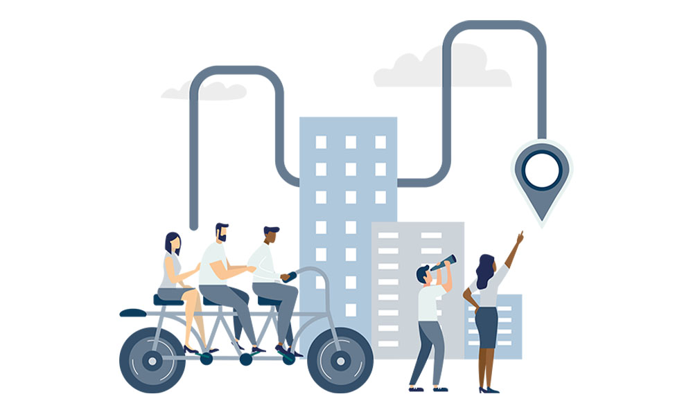 Graphic representing a sustainable supply chain.
