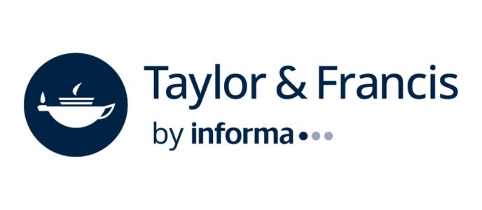 Taylor & Francis master logo in indigo with a white background